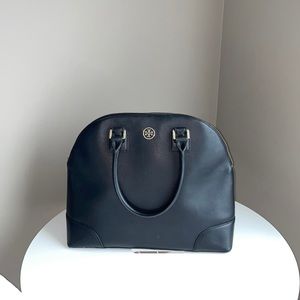 Tory Burch black leather top handle bag. Great condition.